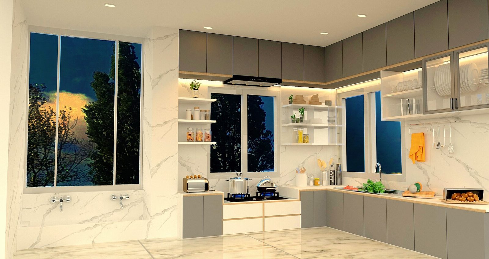 Contemporary kitchen (stock photo)